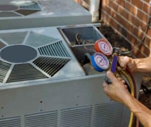 Checking the levels of an air conditioner